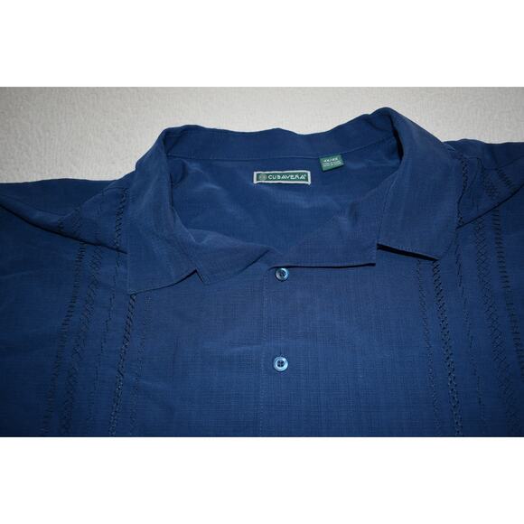 Cubavera Hawaiian Shirt Mens Size 4XL BIG Viscose Polyester Blue - Picture 5 of 6